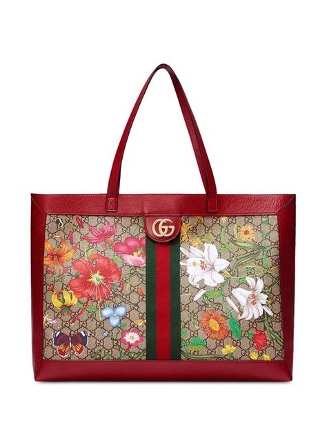 gucci tasche blumen rot